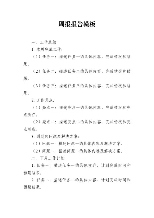 周报报告模板