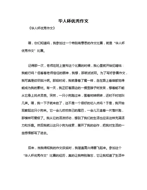 华人杯优秀作文