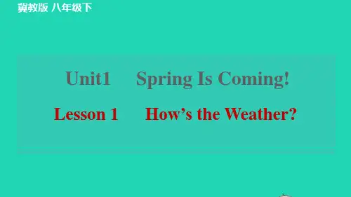 八年级英语下册Unit1Lesson1How’stheWeather习题课件新版冀教版