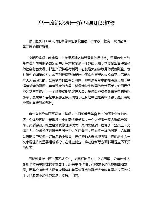 高一政治必修一第四课知识框架
