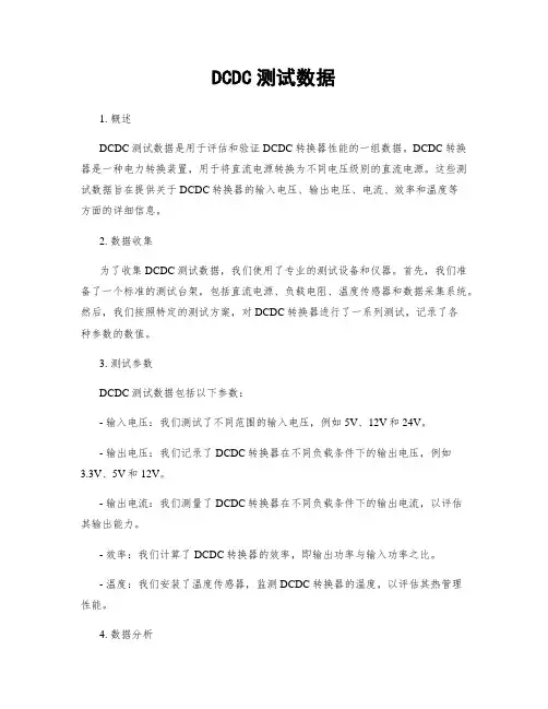 DCDC测试数据