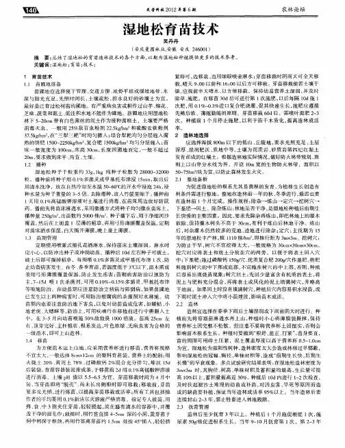湿地松育苗技术