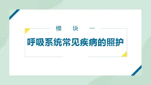 模块一呼吸系统常见疾病的照护