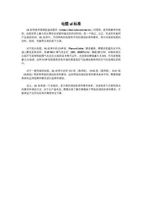 电缆ul标准