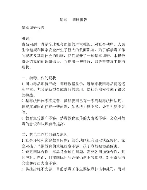 禁毒     调研报告
