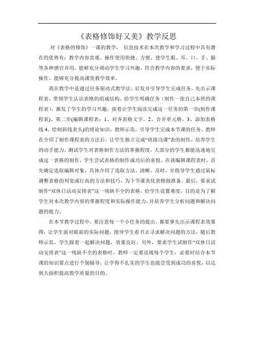 表格修饰好又美