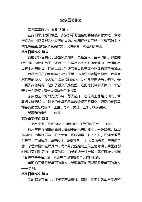 家乡真美作文