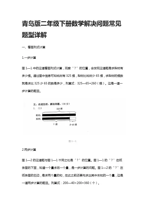 [全]青岛版二年级下册数学解决问题常见题型详解