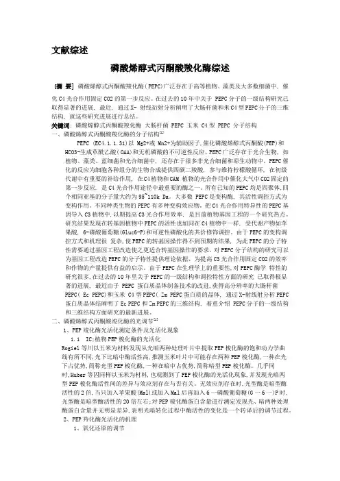 磷酸烯醇式丙酮酸羧化酶综述