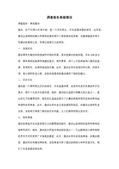 调查报告美丽潍坊