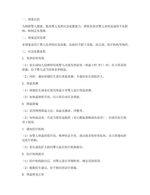婴儿发热应急处理预案