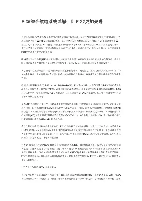 F-35综合航电系统详解：比F-22更加先进