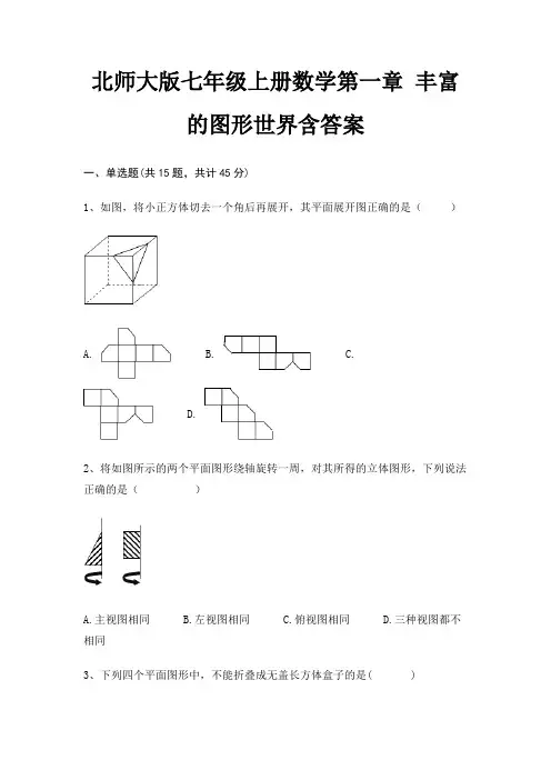 北师大版七年级上册数学第一章 丰富的图形世界含答案