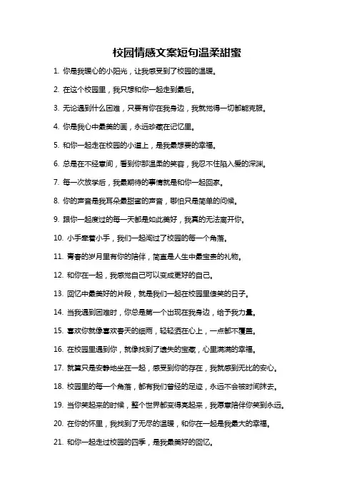 校园情感文案短句温柔甜蜜