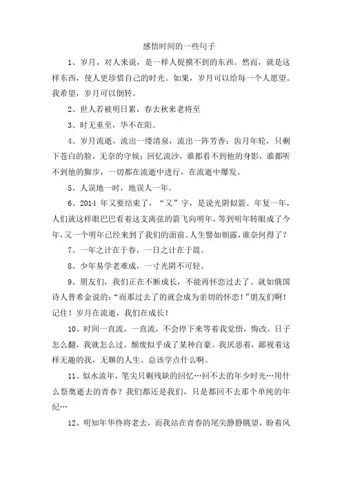 感悟时间的一些句子