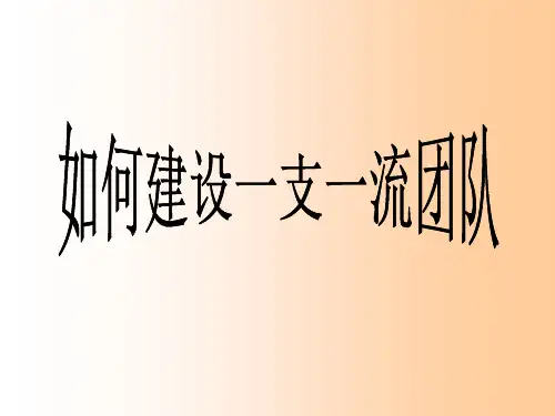 如何建设一流的团队