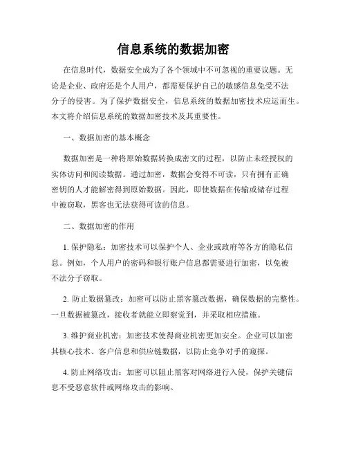 信息系统的数据加密