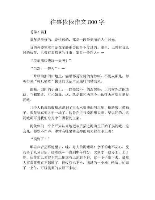 往事依依作文800字