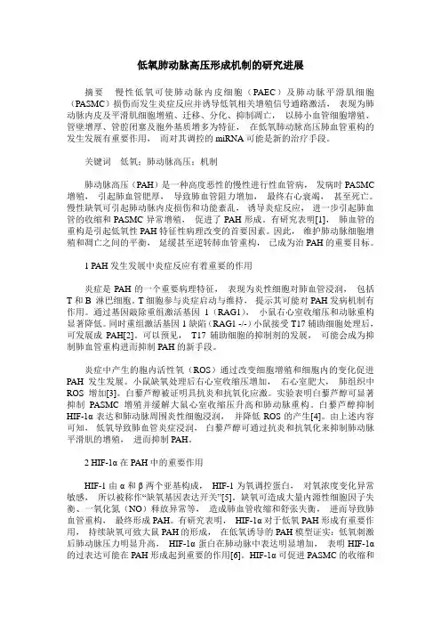 低氧肺动脉高压形成机制的研究进展