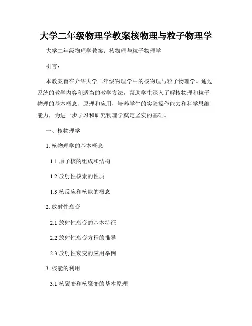 大学二年级物理学教案核物理与粒子物理学