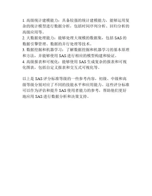 sas评分标准等级