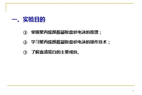 实验五聚丙烯酰胺凝胶盘状电泳分离血清蛋白
