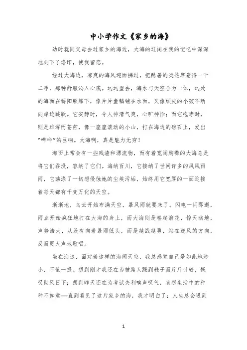中小学作文《家乡的海》