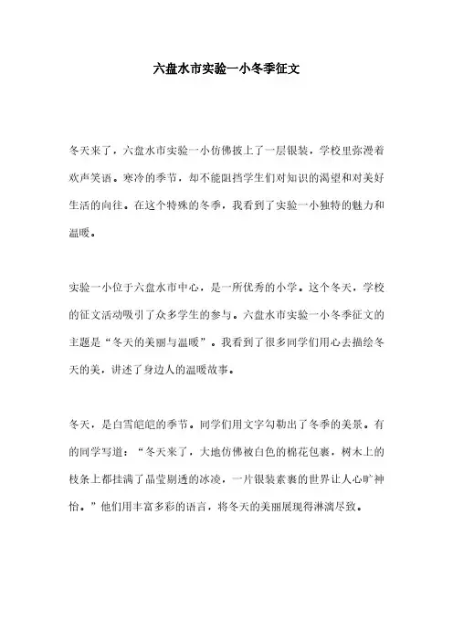 六盘水市实验一小冬季征文