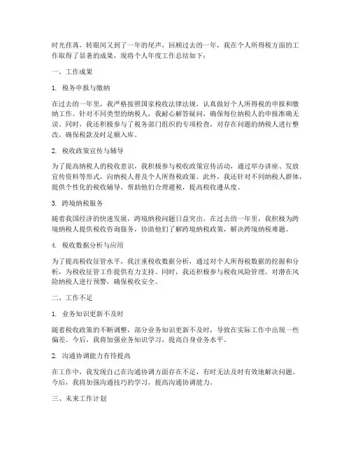 个税年度总结范文