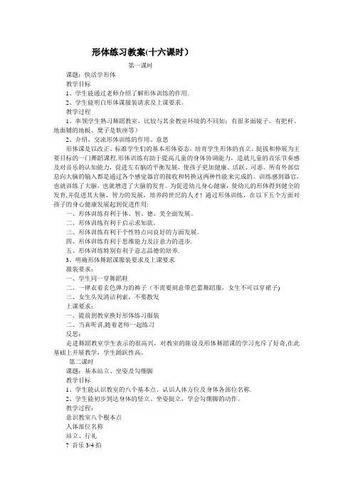 形体练习教案