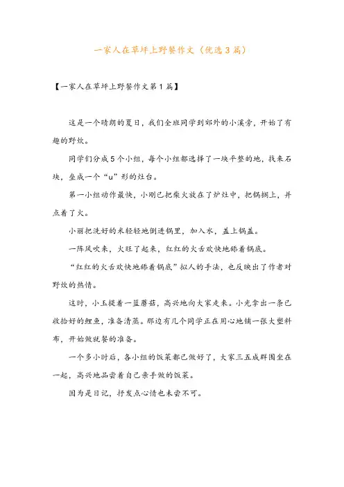 一家人在草坪上野餐作文(优选3篇)