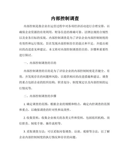 内部控制调查