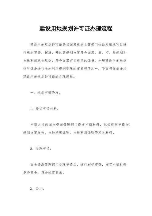 建设用地规划许可证办理流程