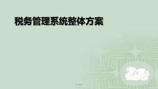 税务管理系统整体方案  ppt课件