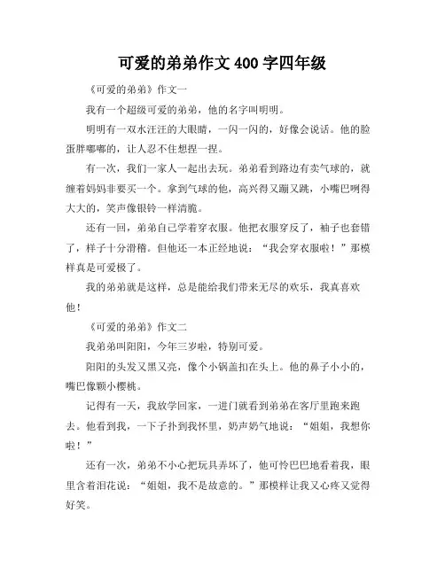 可爱的弟弟作文400字四年级
