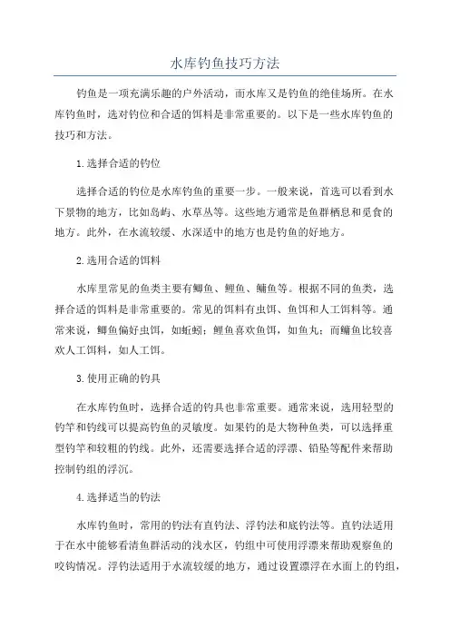 水库钓鱼技巧方法