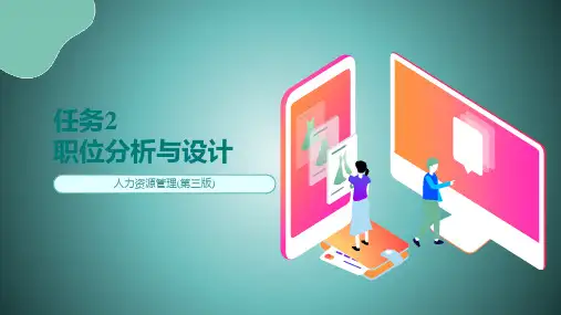 人力资源管理 第三版 任务2  职位分析与工作设计