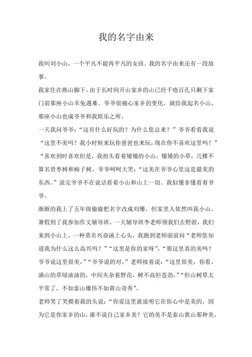 六年级叙事我的名字由来