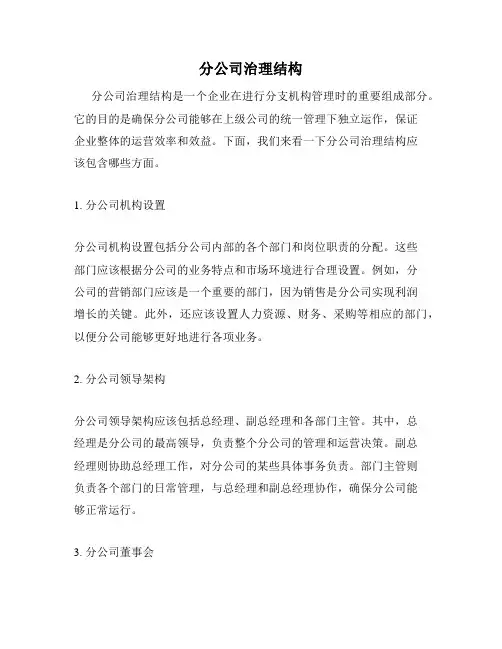 分公司治理结构