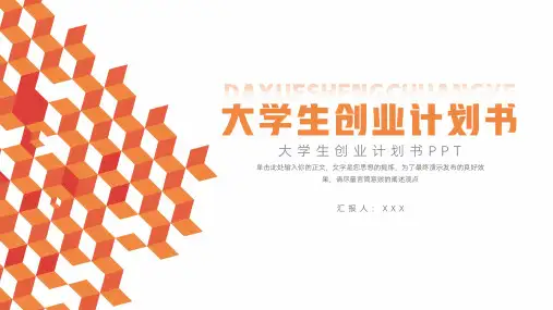 简洁大学生创业计划书PPT