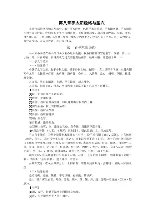 第八章 手太阳经络与腧穴--本科《经络输穴学》(十一五)(整理版)