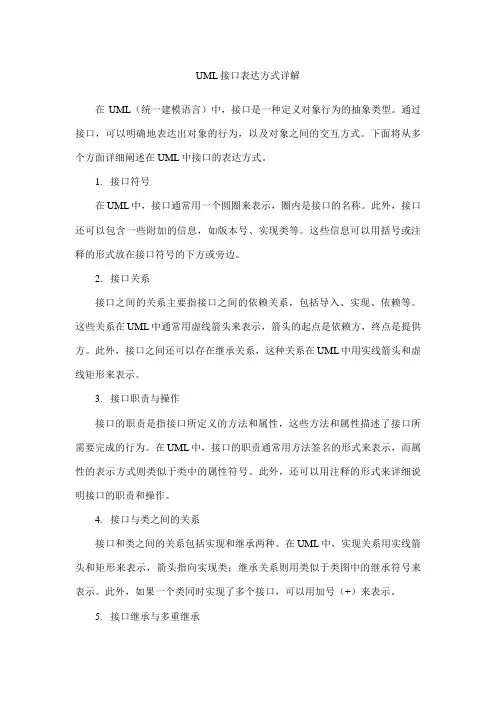 在uml中接口的表达方式