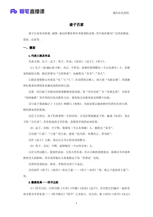 05.15职测知识点：诸子百家
