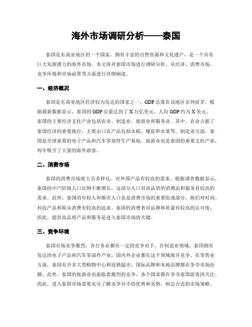 海外市场调研分析——泰国