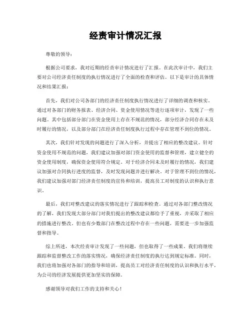经责审计情况汇报