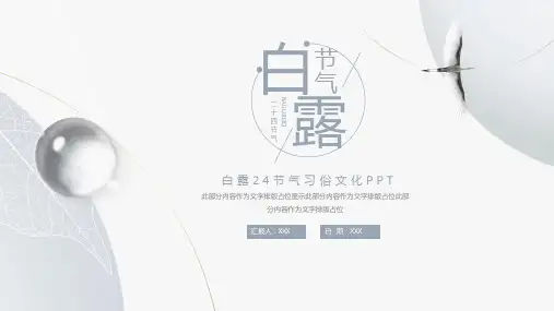 浅灰色简约风二十四节气白露节气特点习俗介绍