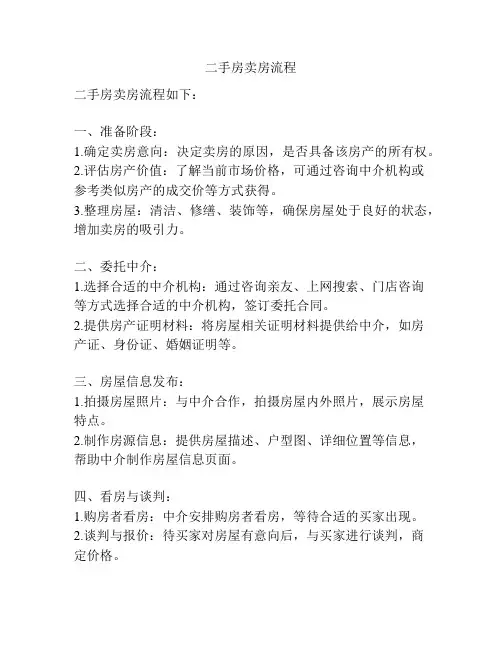 二手房卖房流程
