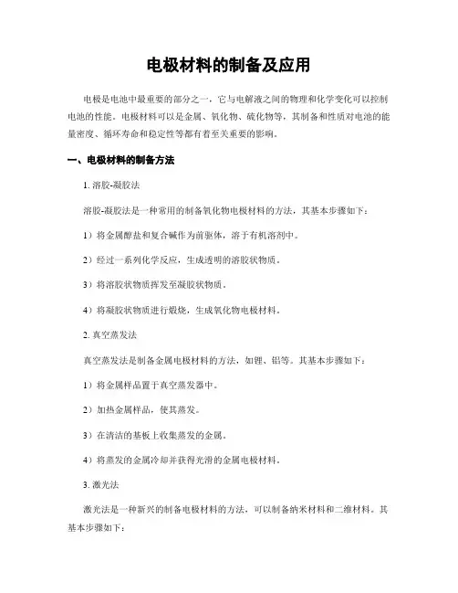 电极材料的制备及应用