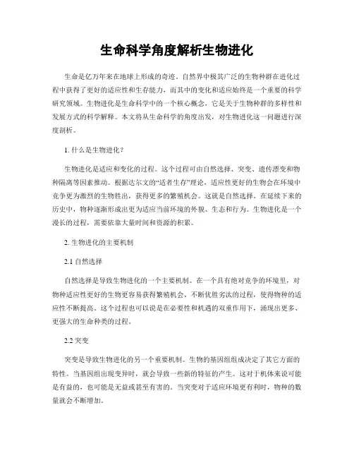 生命科学角度解析生物进化