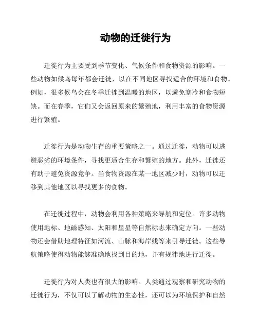 动物的迁徙行为